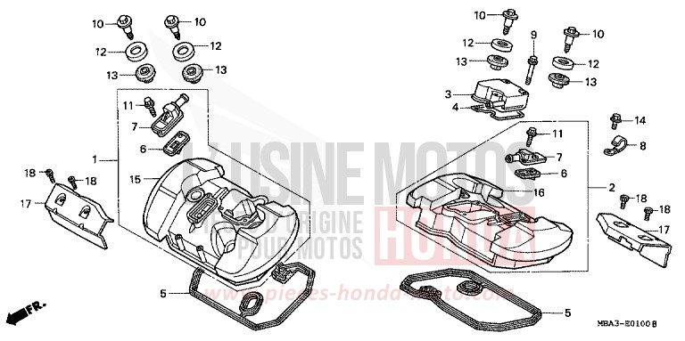 ZYLINDERKOPFDECKEL von Shadow Aero PEARL IVORY CREAM (Y137G) von 1998
